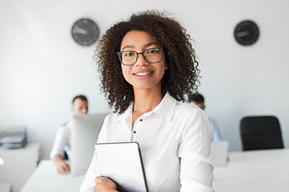 Business consultant smiling for camera